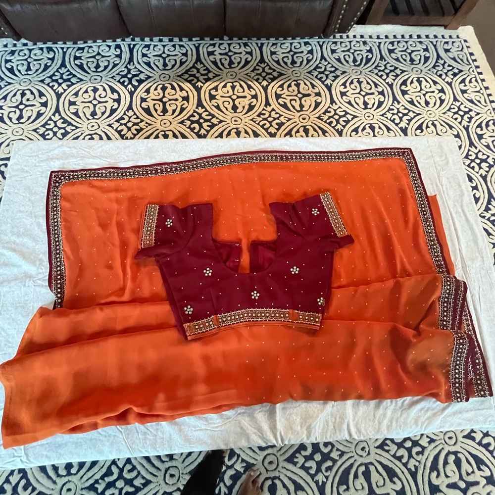 Beautiful handwork Georgette saree